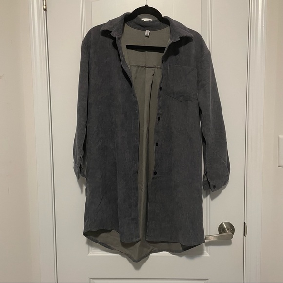 Grey corduroy oversized button up - Picture 1 of 2
